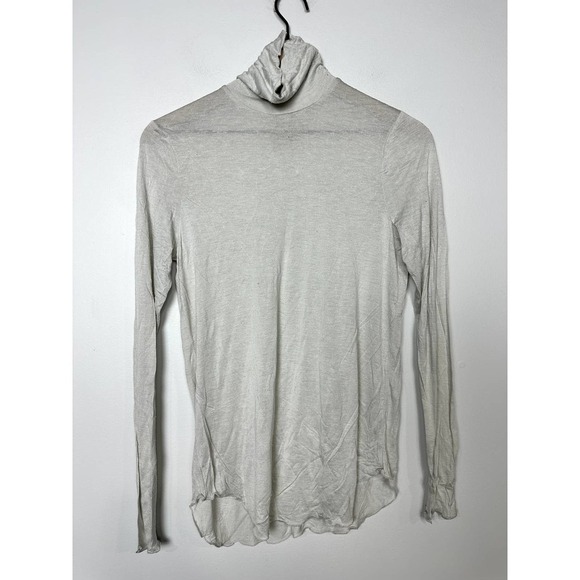 Chaser NWT Long Sleeve Shirttail Turtleneck Textured Silk Rayon Jersey Top - Picture 1 of 3
